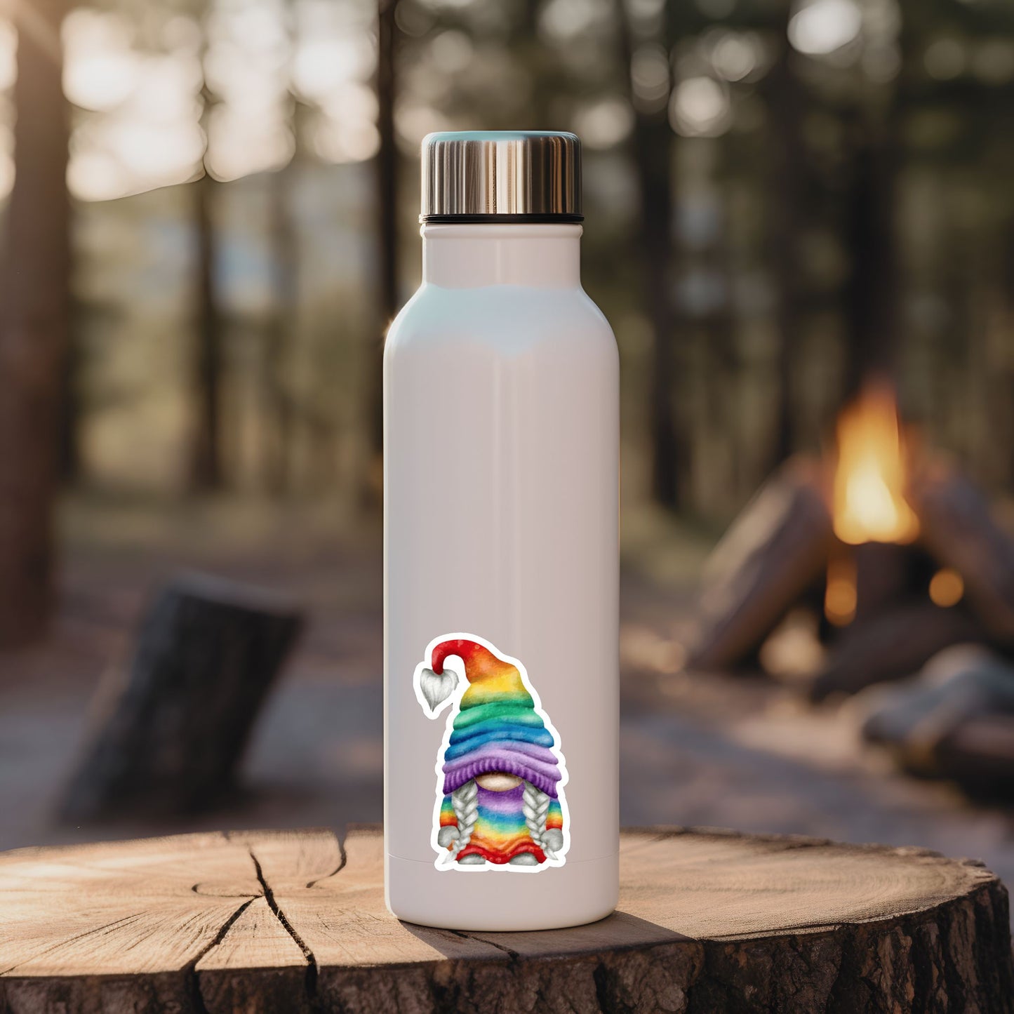 Rainbow Hippie Gnome Sticker