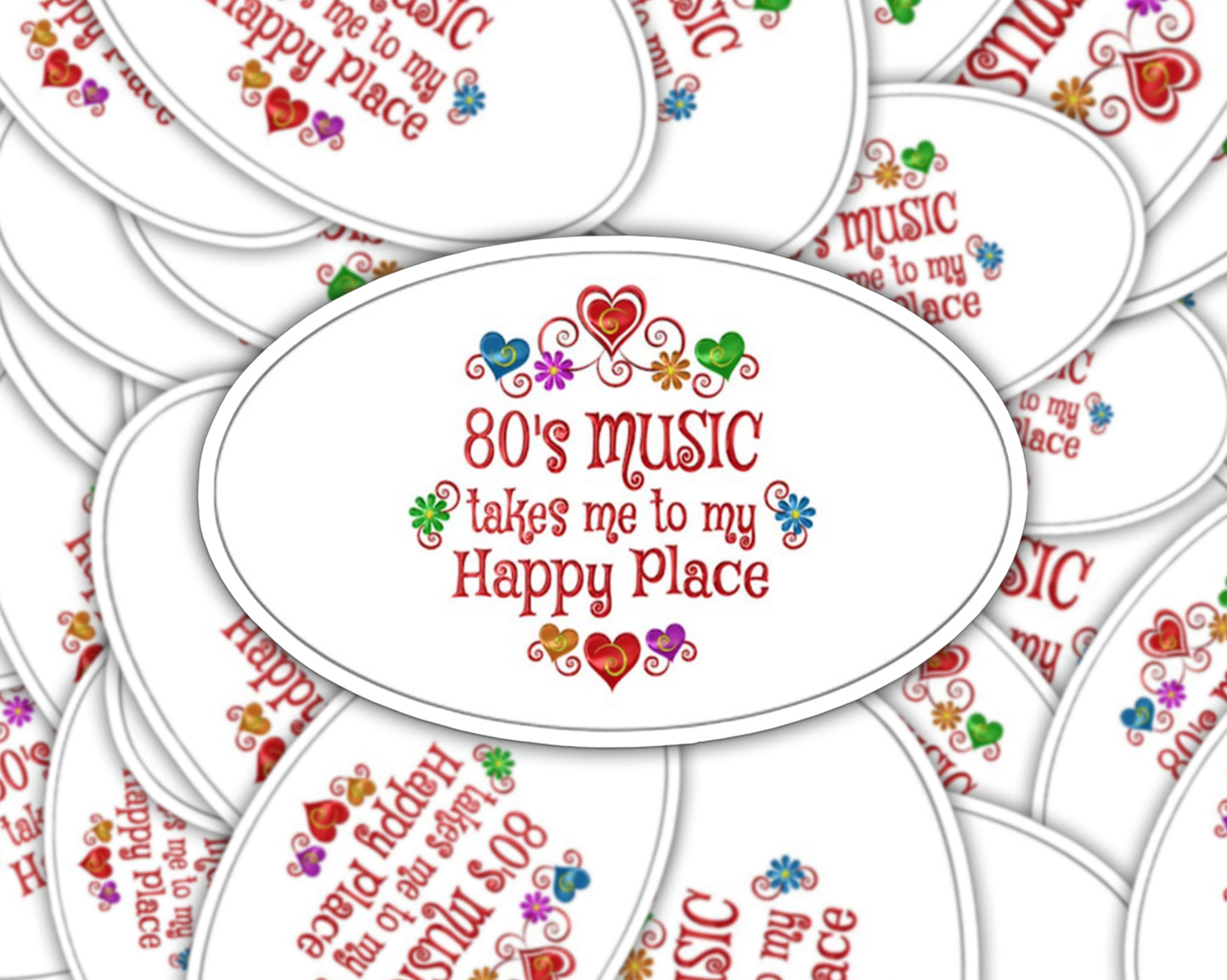 80s Music Happy Place Sticker