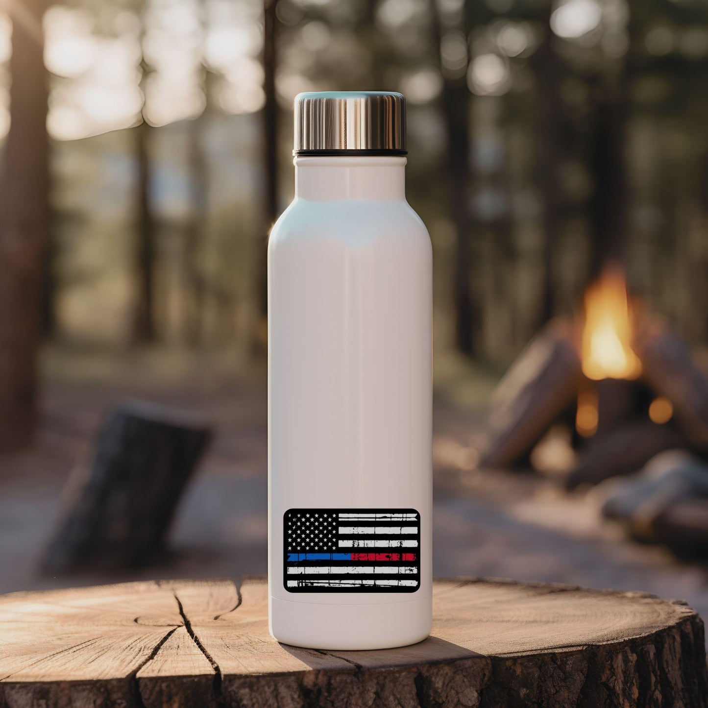 Red/Blue Line Flag Sticker