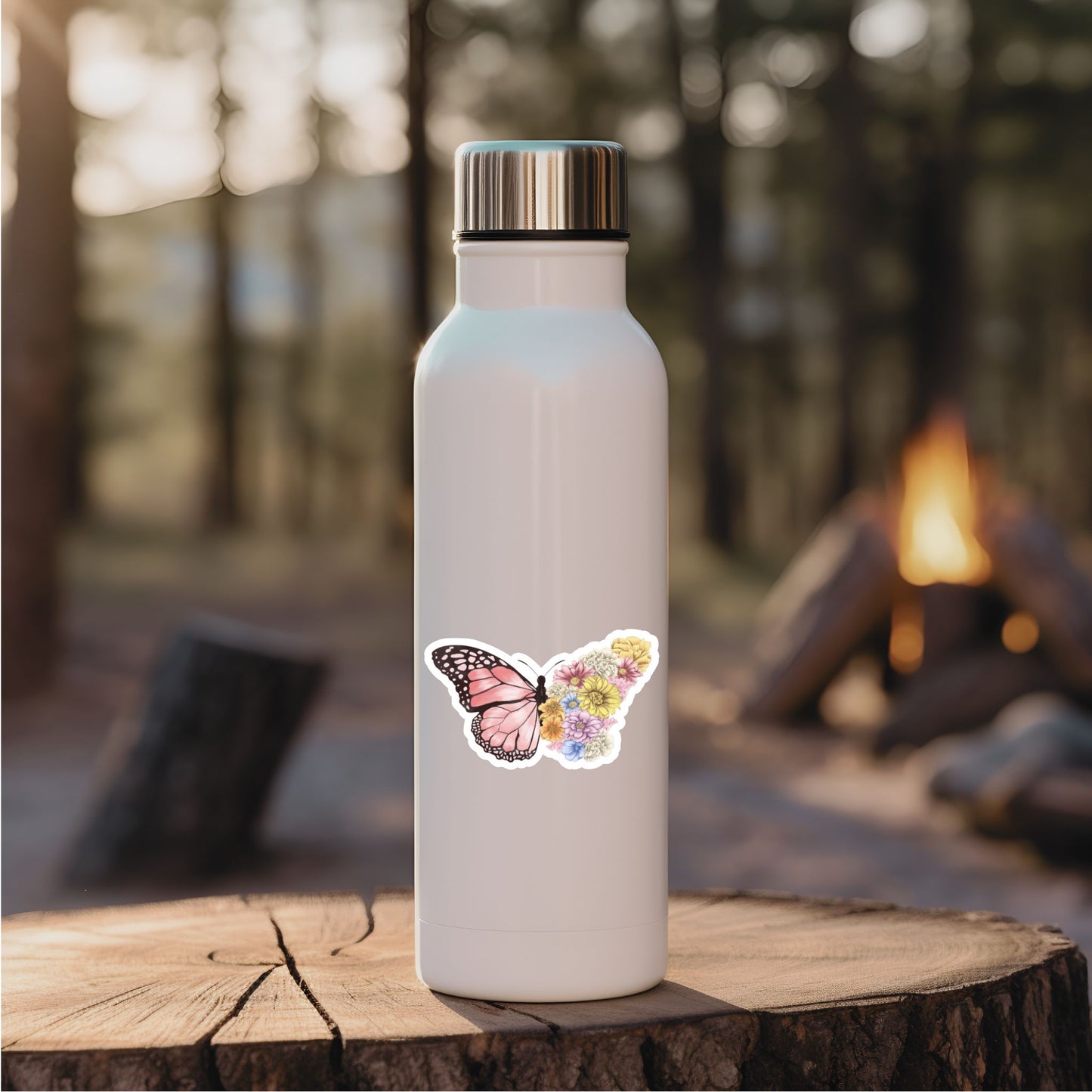 Floral Butterfly Sticker