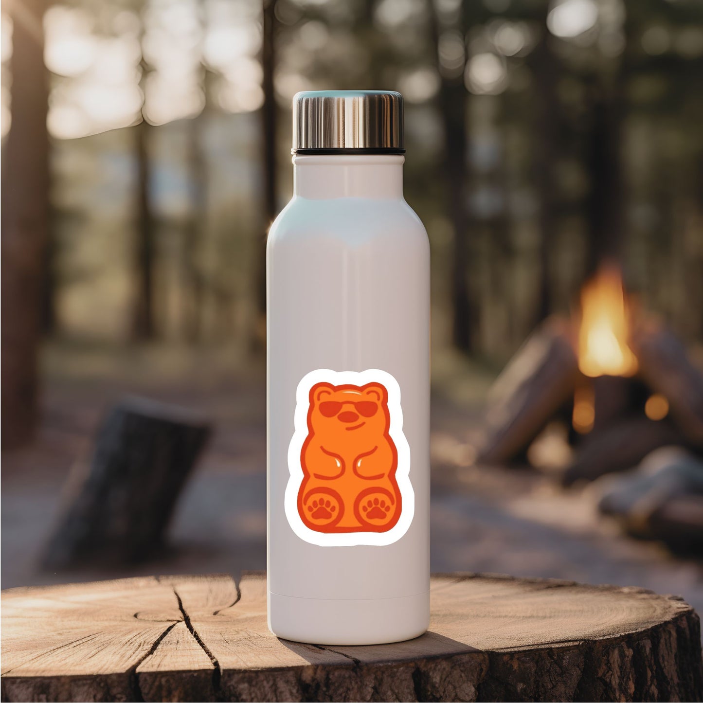 Orange Bear Sticker