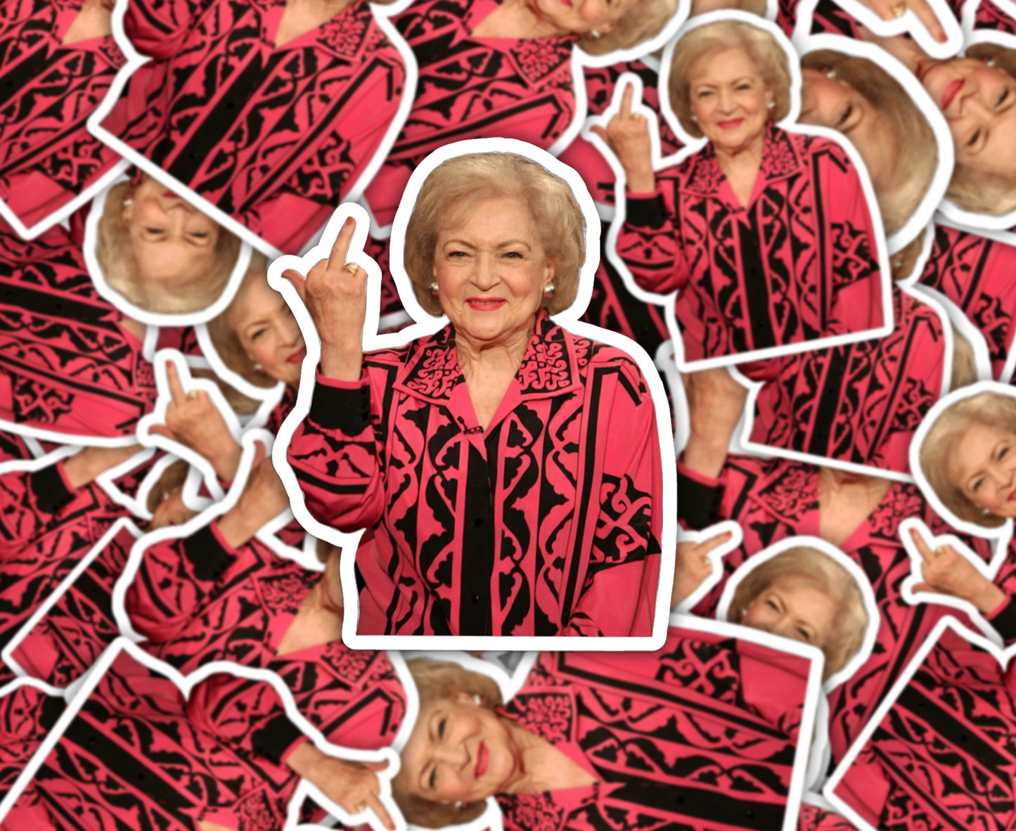 Betty White Finger Sticker