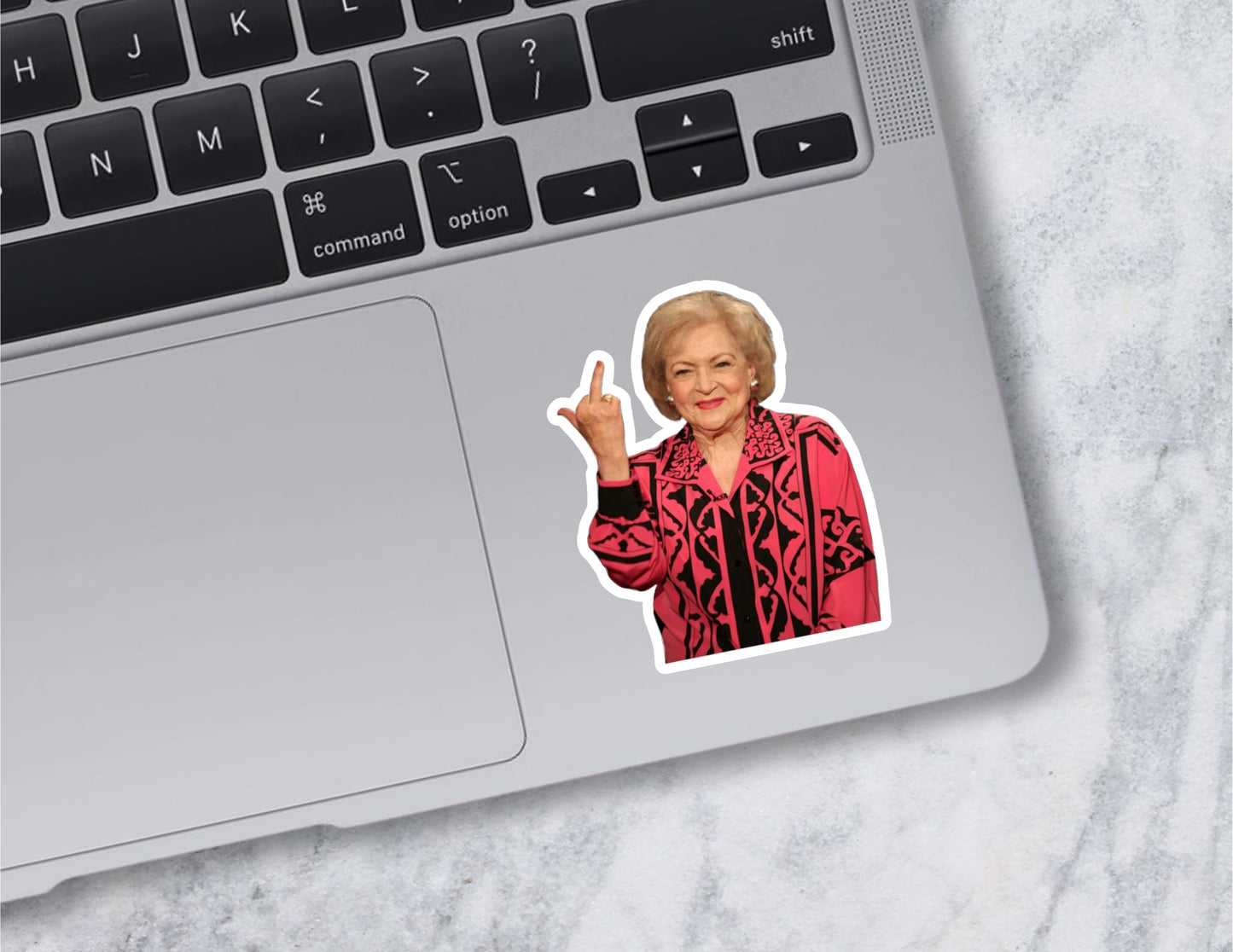 Betty White Finger Sticker