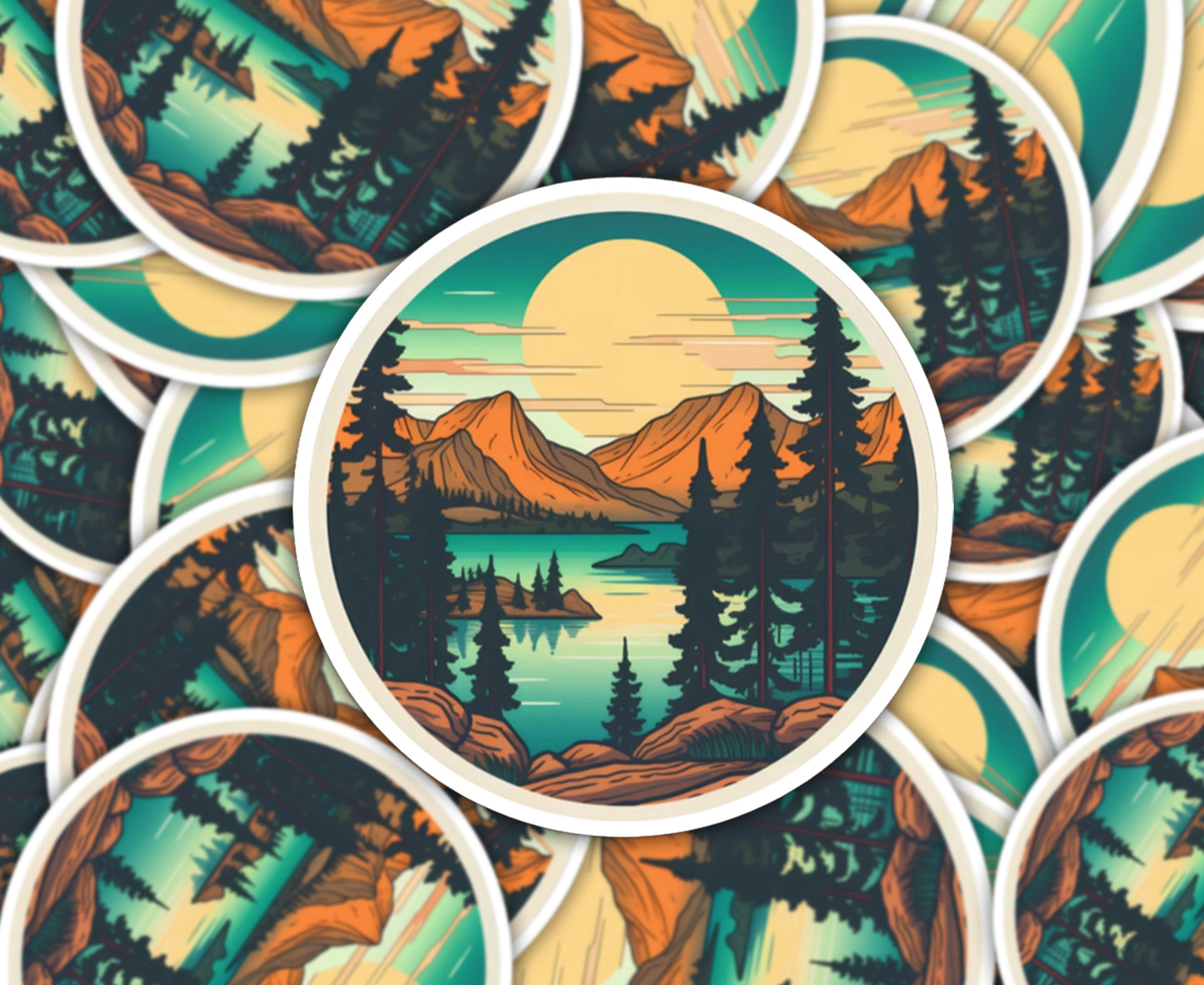 Round Landscape Sticker