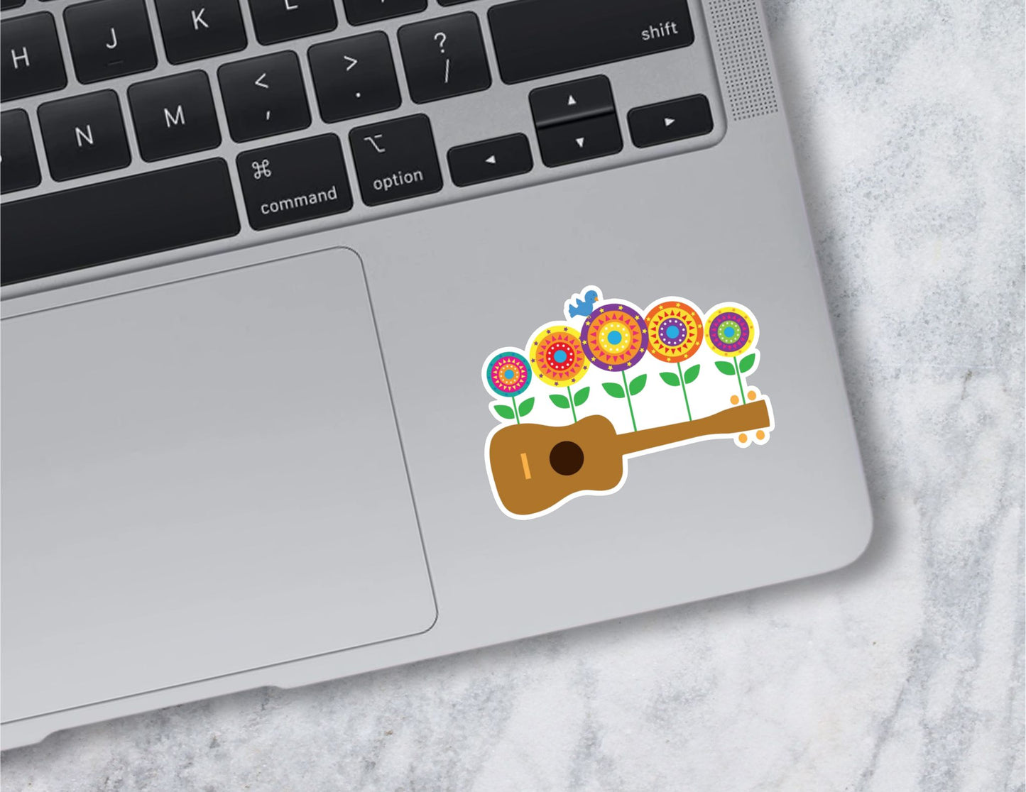 Guitar with Flowers Sticker
