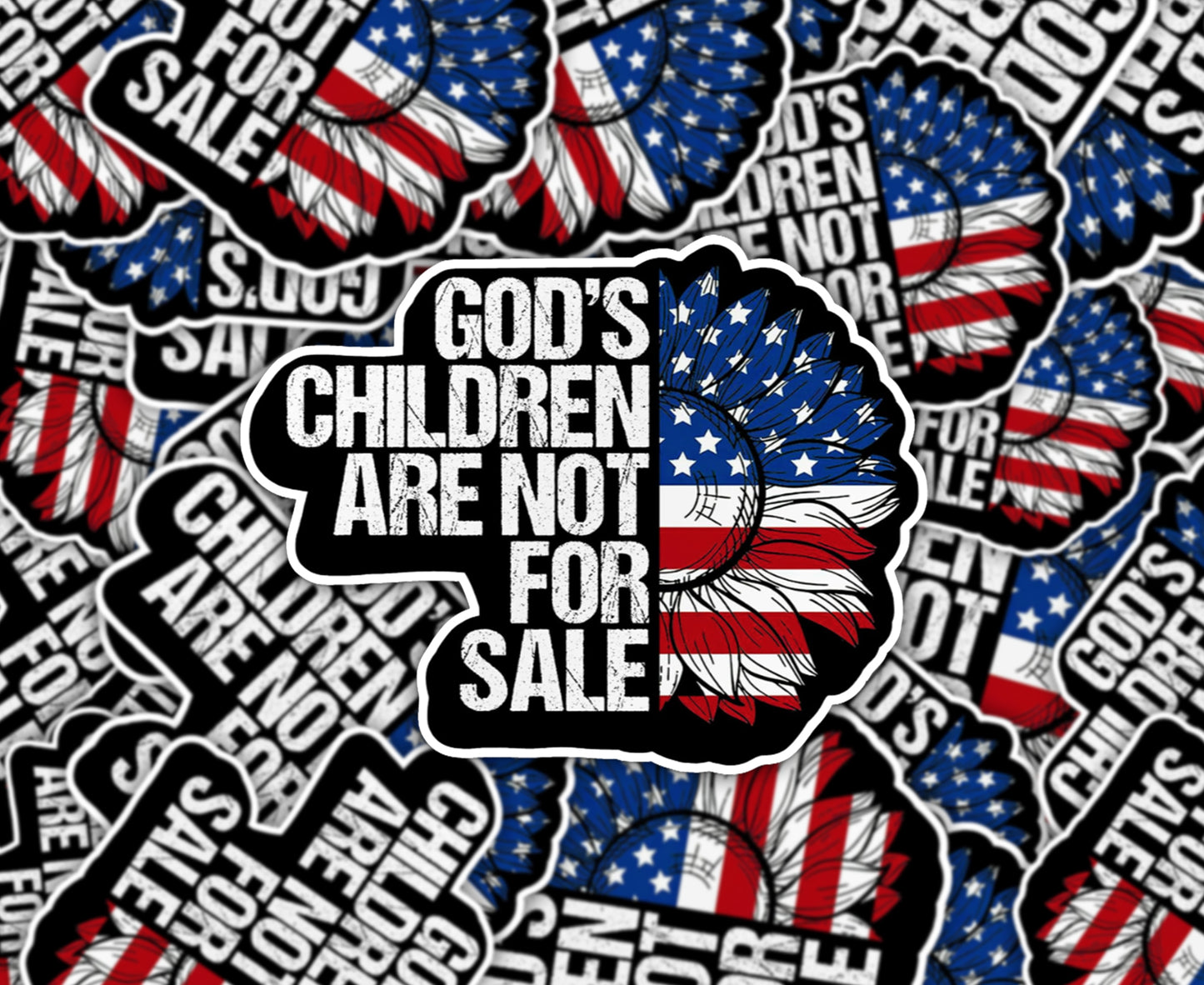 Gods Children Patriotic Sunflower Sticker