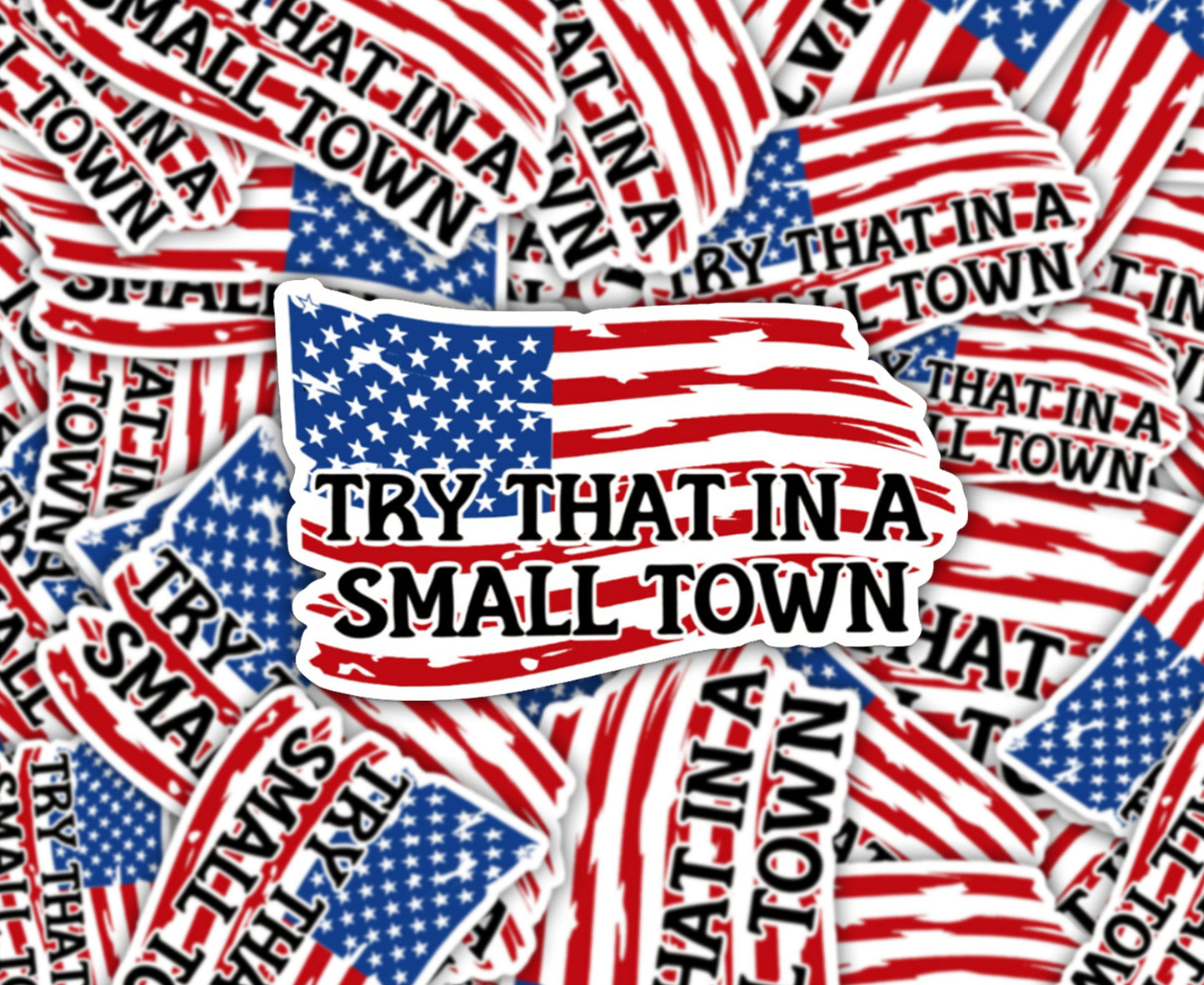 Small Town Flag Sticker