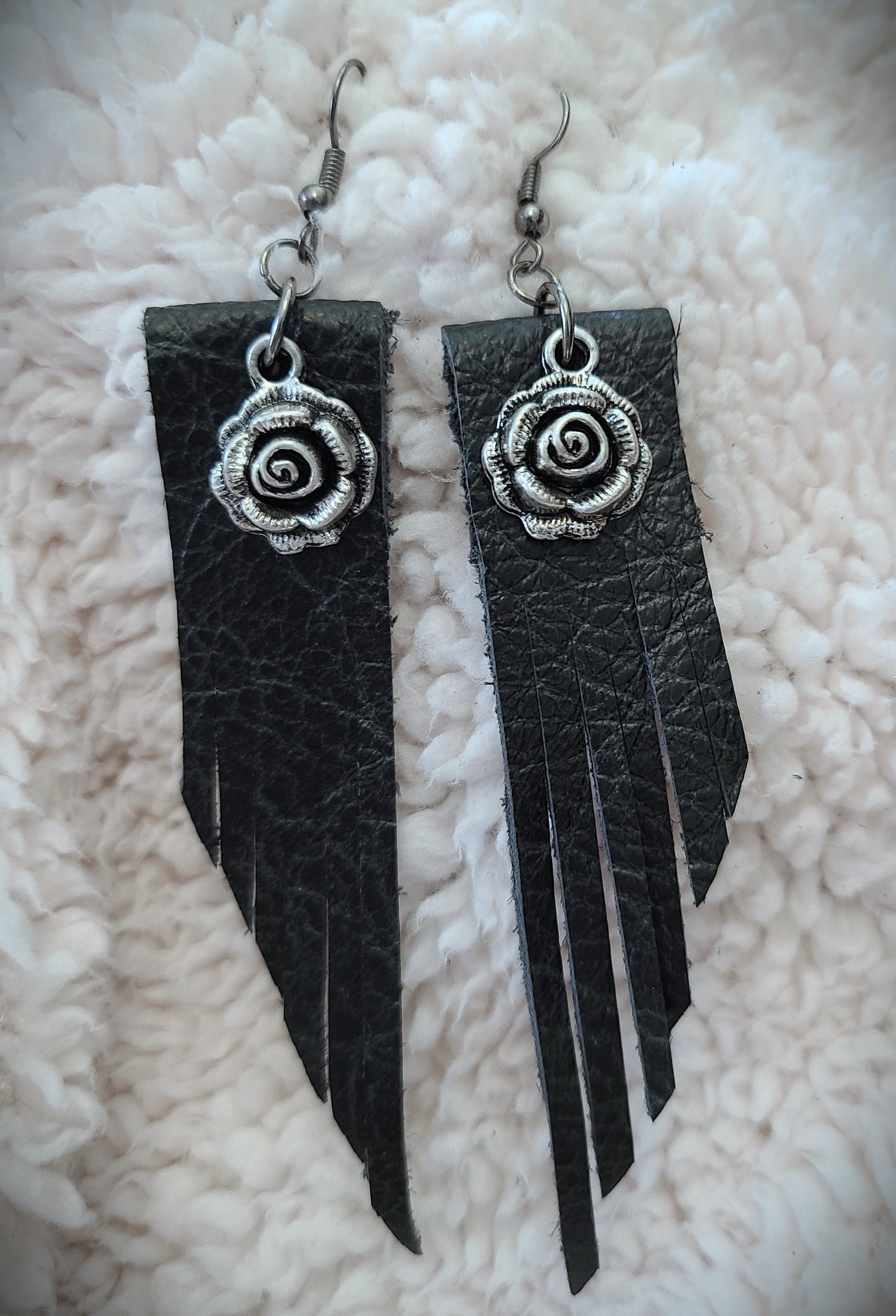 Earrings with Leather fringe