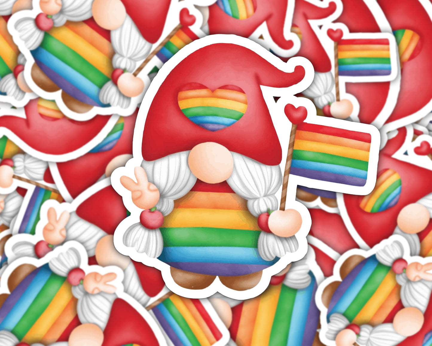 Gnome Rainbow Flag Sticker