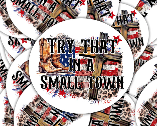 Small Town Boots Sticker