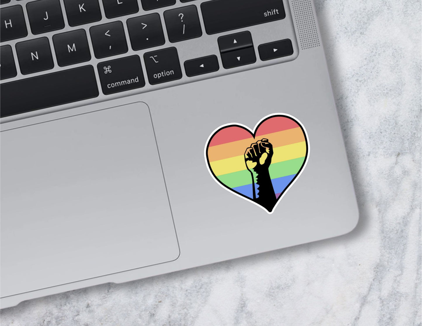 Rainbow Heart Fist Sticker