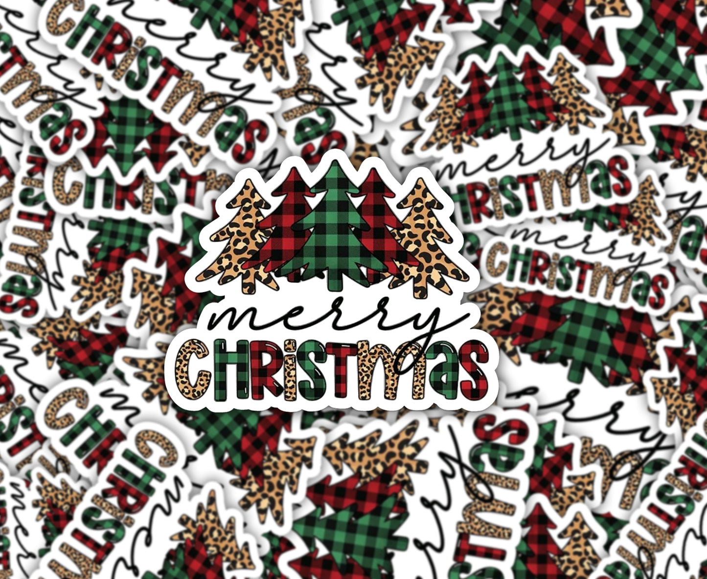 Buffalo Plaid Merry Christmas Sticker