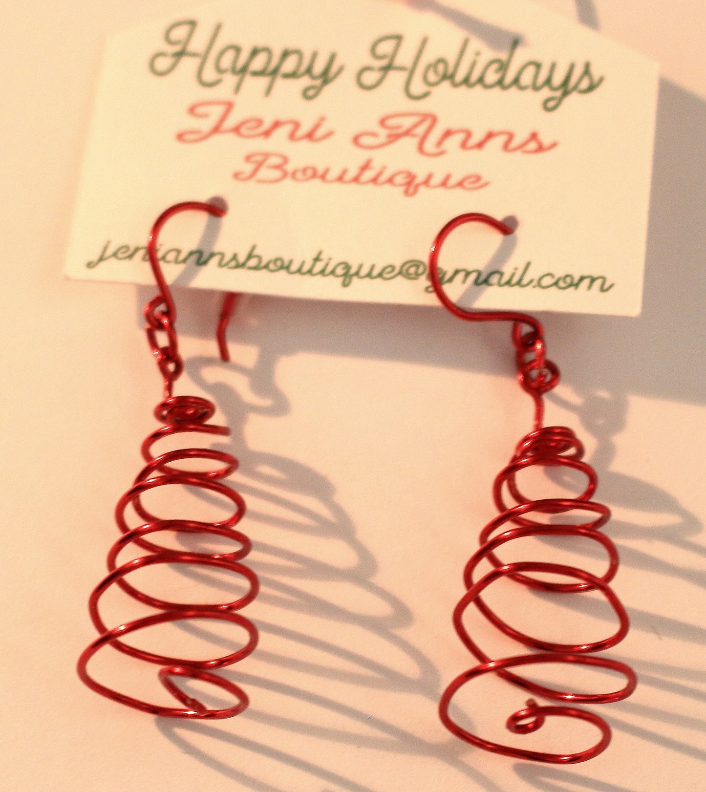 Hand Wire Wrapped Earrings: Christmas Trees